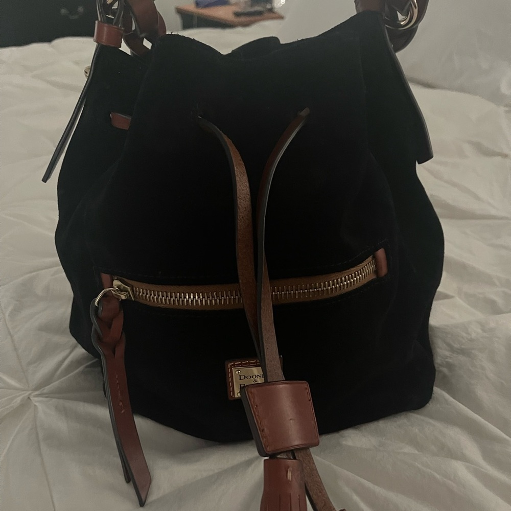 Black suede Dooney and Bourke like new!